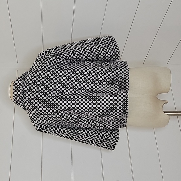 60s Retro Style NOTATIONS medium black with white circles jacket - Picture 2 of 5